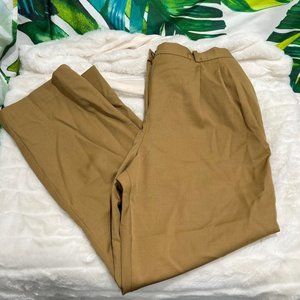 Lands’ End 12P Tan Caramel Wool Office Work Fall Winter Minimalist Classic Pants